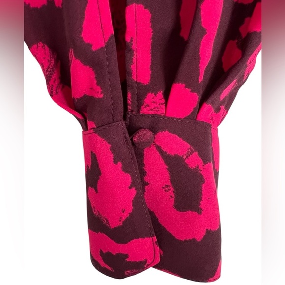 Worthington Button Up Blouse Women Size XL Burgundy Pink Long Sleeve New NWT - Picture 2 of 5